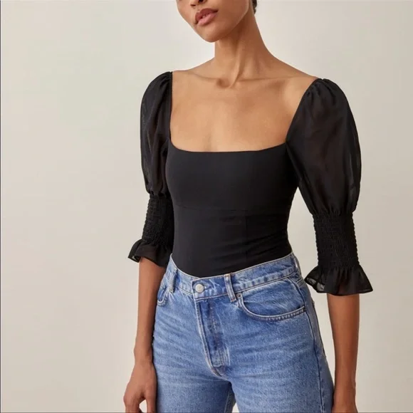 Reformation | Tops | Black Reformation Portia Top | Poshmark